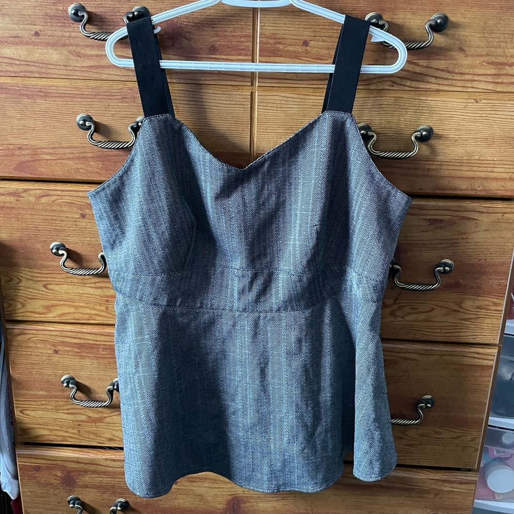 Torrid Black and White Fit and Flare Tank Top